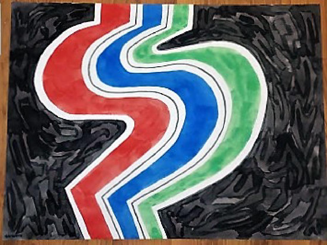 JACOB SEMIATIN, AMERICAN ABSTRACT EXPRESSIONIST: Jacob Semiatin, American Abstract Expressionist. Fine lg, watercolor, signed from his estate. A once quite well known Brooklyn and Woodstock N.Y. artist, exhibiting years back, along side Nicolas de S