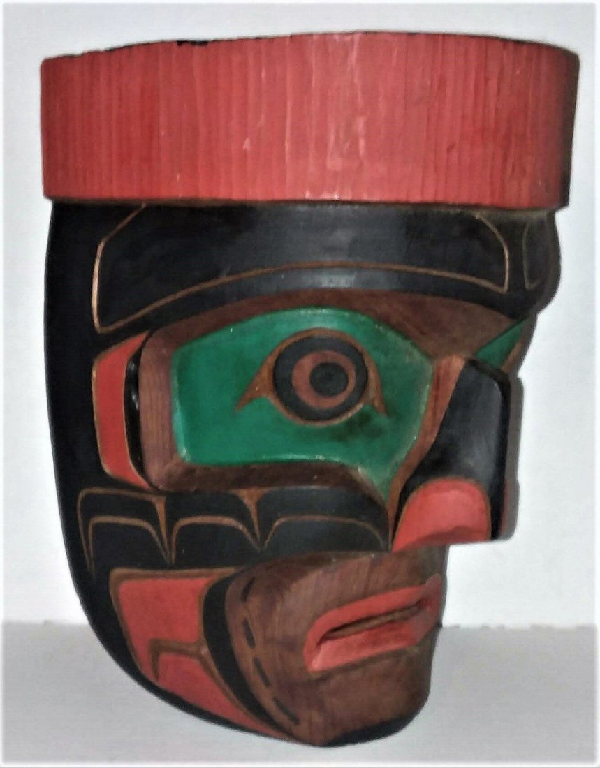 RARE & FINE VINTAGE N.W. COAST MASK BY OSCAR MATILPI (1 of 4)