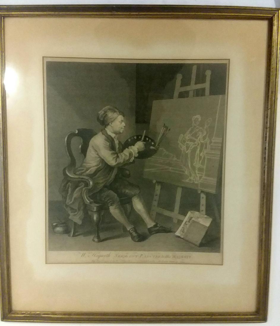 RARE W. HOGARTH ENGRAVING "COMIC MUSE", 3RD STATE (1 of 8)