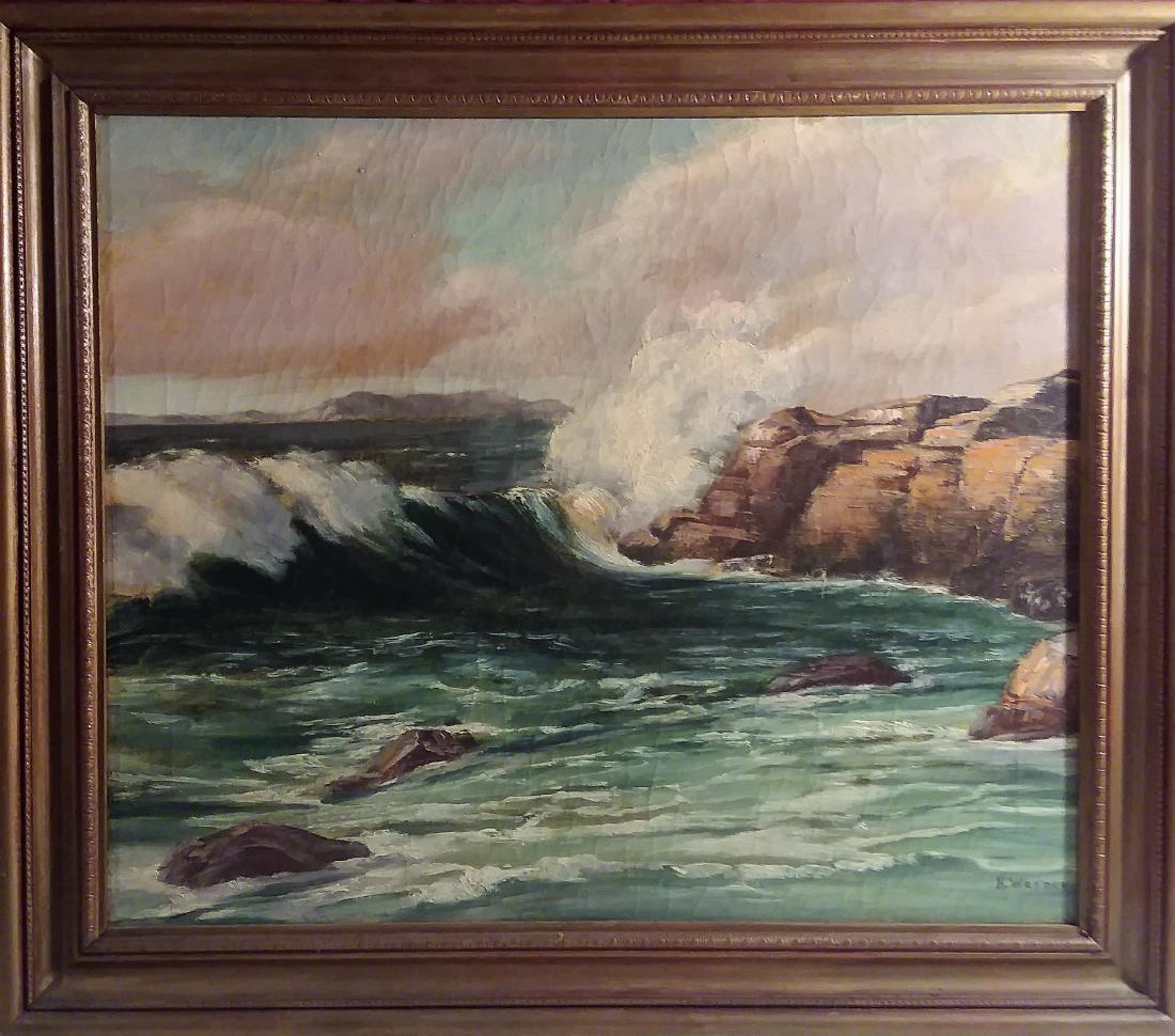 CARL FREDRICK H WERNER, "OCEAN'S WAVE CRASHING", O/C (1 of 4)