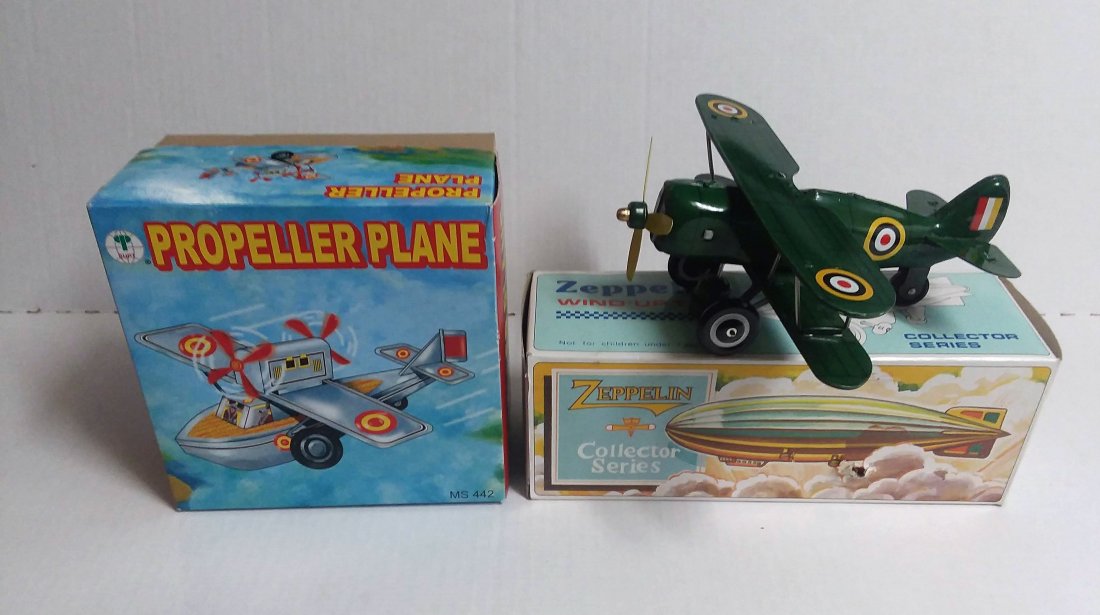 LOT OF 3 TIN WIND-UP AIRSHIPS (1 of 5)