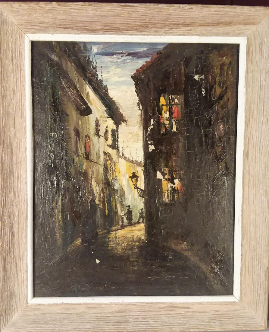 EARLY 20TH C O/C "SPANISH STREET SCENE" (1 of 2)