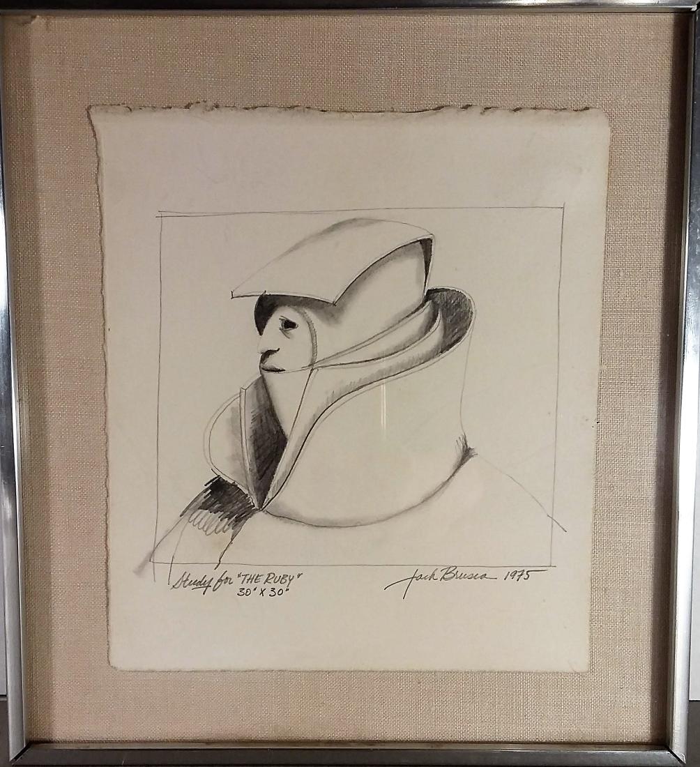 Jack Brusca, Fine Drawing Studies for Impt. Paintings: Jack Brusca, Fine Drawing Studies for Impt. Paintings A powerful N.Y. School artist, his drawings and paintings are as sharp and precise as a razor, a highly acclaimed and individual artist. In graphi