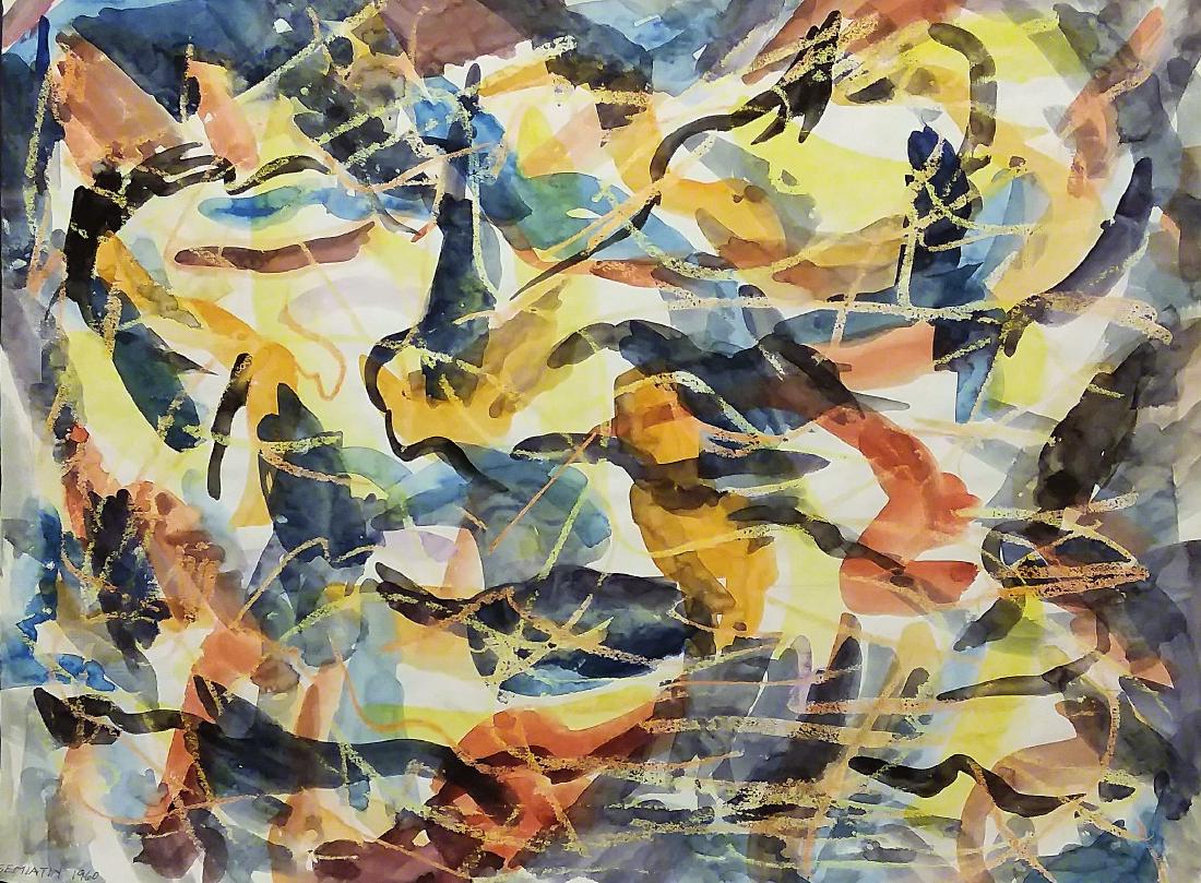 JACOB SEMIATIN, AMERICAN ABSTRACT EXPRESSIONIST, 1960 (1 of 2)