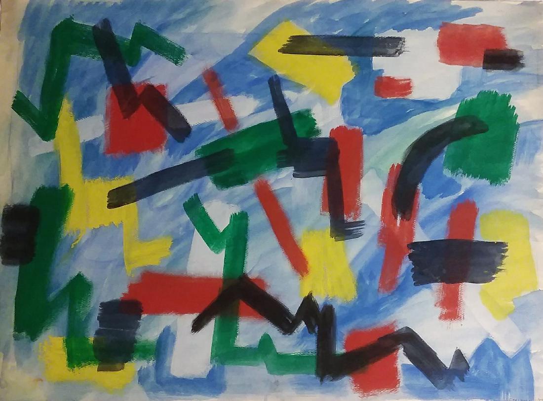 Jacob Semiatin 1915-2003 N.Y. Abstract Expressionist: JACOB SEMIATIN (1915 - 2003) ; N.Y.C. and Woodstock, N.Y. Abstract Expressionist. This one from 1995, signed and 30" X 22", Fine condition, this or numerous can be tube shipped.Fine and highly singula