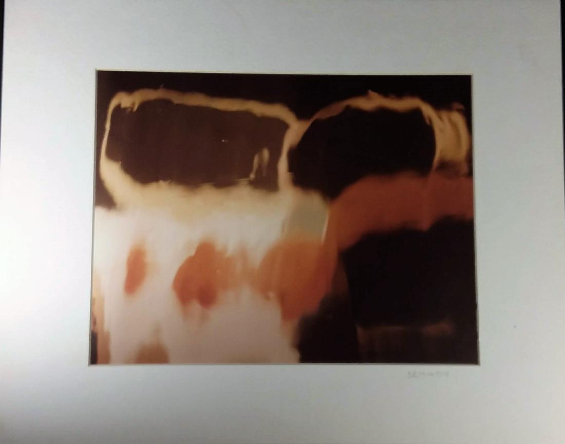 JACOB SEMIATIN Abstract Expressionist Photograph: "This singular, only, original and experimental abstract expressionist photo is from 1972, signed and 14"" x 11"", Very fine condition. I would be amiss to not mention his absolutely wonderful abstrac