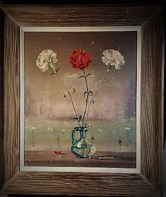 Igor PANTUHOFF (1911 St.Petersburg, Russia - 1972 New: Igor PANTUHOFF (1911 St.Petersburg, Russia - 1972 New York, U.S.. Well listed 20th century Russian American surrealist artist. Here, an oil on canvas surreal, a composition with flowers in a glass jug
