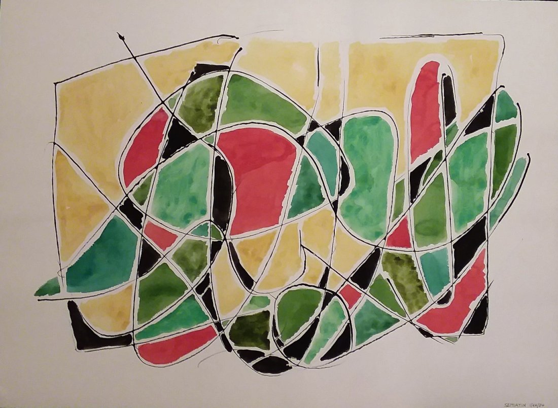 Two Lg. W/C's by Jacob Semiatin, Abstract Expressionist (1 of 5)