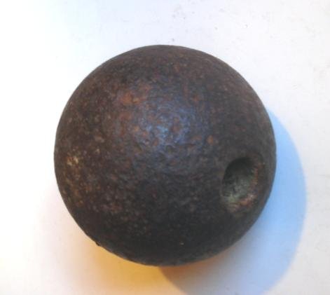 Cannon Ball: Diameter measures 4 1/2 inches... Weighs just over 9 pounds... Civil War Era