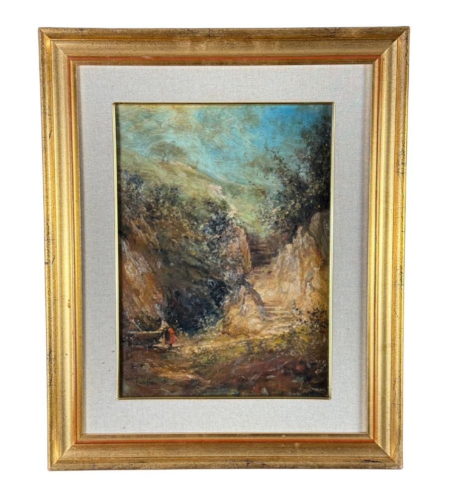 Landscape with a woman at a fountain - Carelli (1 of 11)