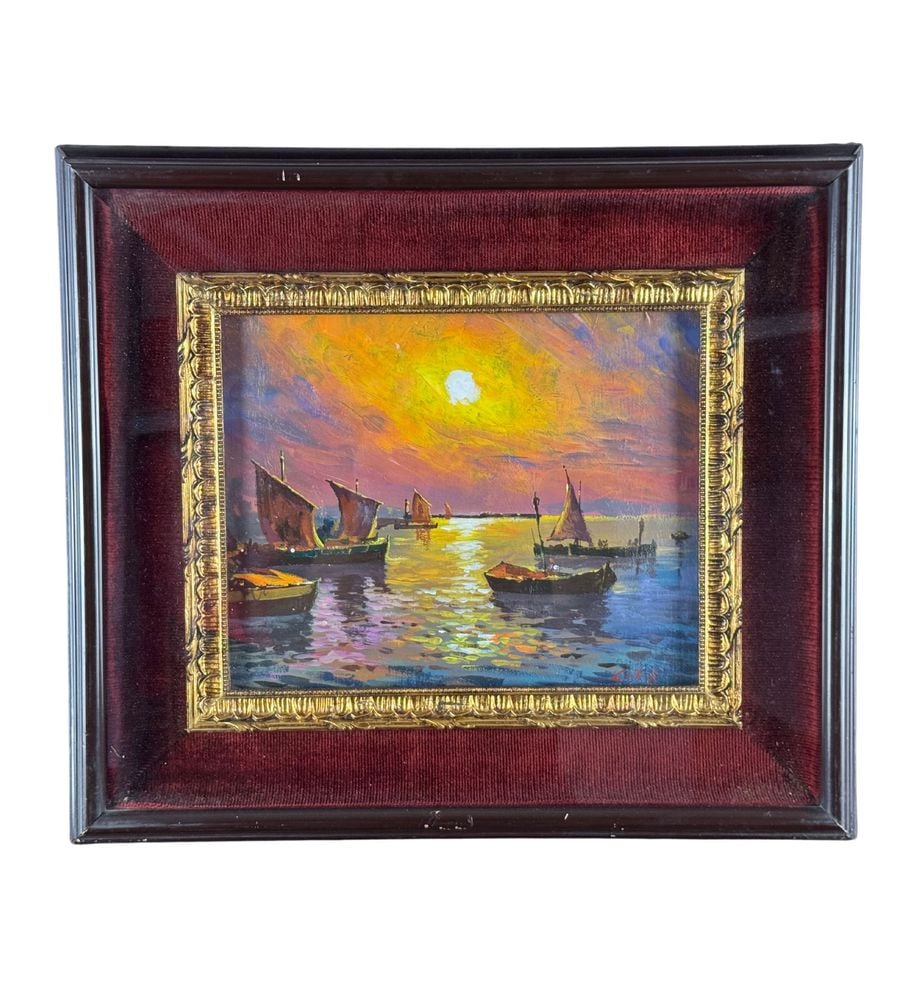 Seaside View with Boats at Sunset (1 of 8)