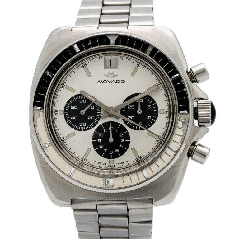 Vintage Movado Datron 434-705-501 Super Sub-Sea Diver Chronograph Automatic Stainless Steel Watch (1 of 6)