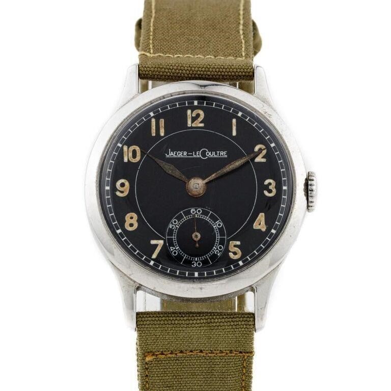 Rare Vintage Jaeger LeCoultre Military Style Manual Wind Stainless Steel Wrist Watch (1 of 4)