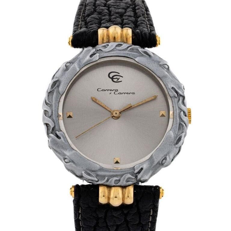 Vintage Carrera Y Carrera Equestrian Titanium & 18kt Gold 18j Quartz Wristwatch (1 of 5)