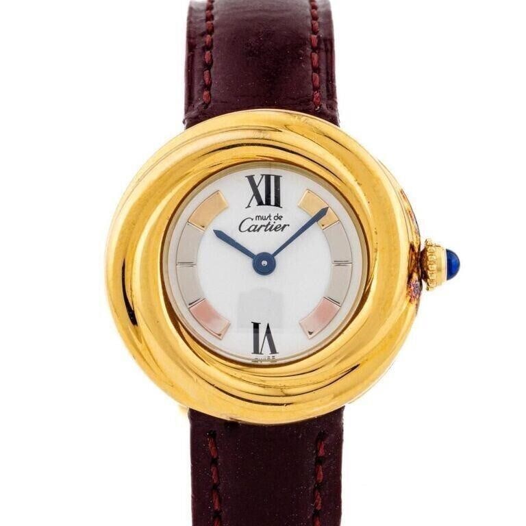 Cartier Must Trinity Vermeil 2735 Quartz Argent Plaque Wrist Watch (1 of 5)