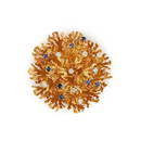 Tiffany & Co 18k Yellow Gold Diamond and Natural Blue Sapphire Large Coral Reef Themed Brooch Pin