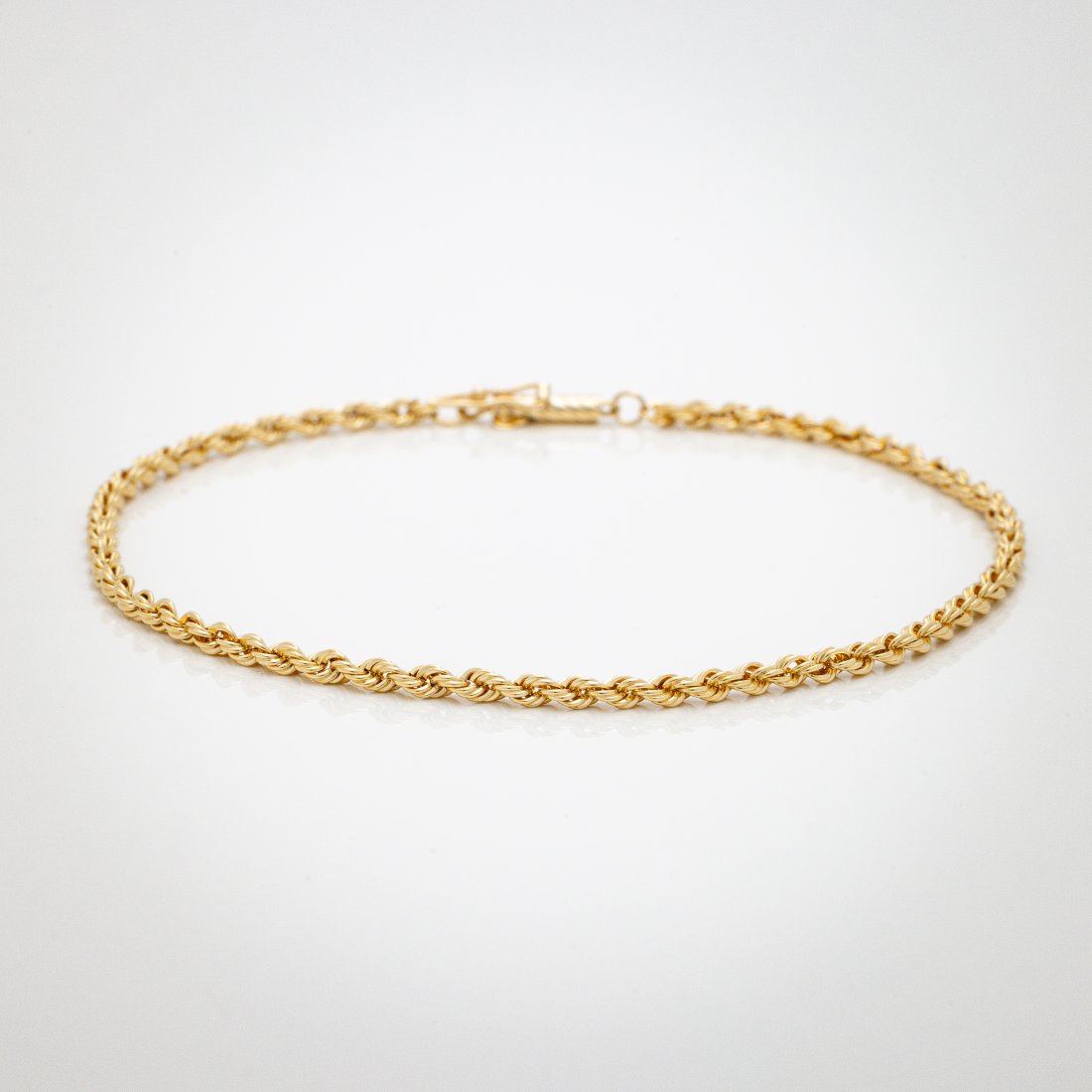 14kt Solid Yellow Gold 2.2mm Rope Bracelet (1 of 4)