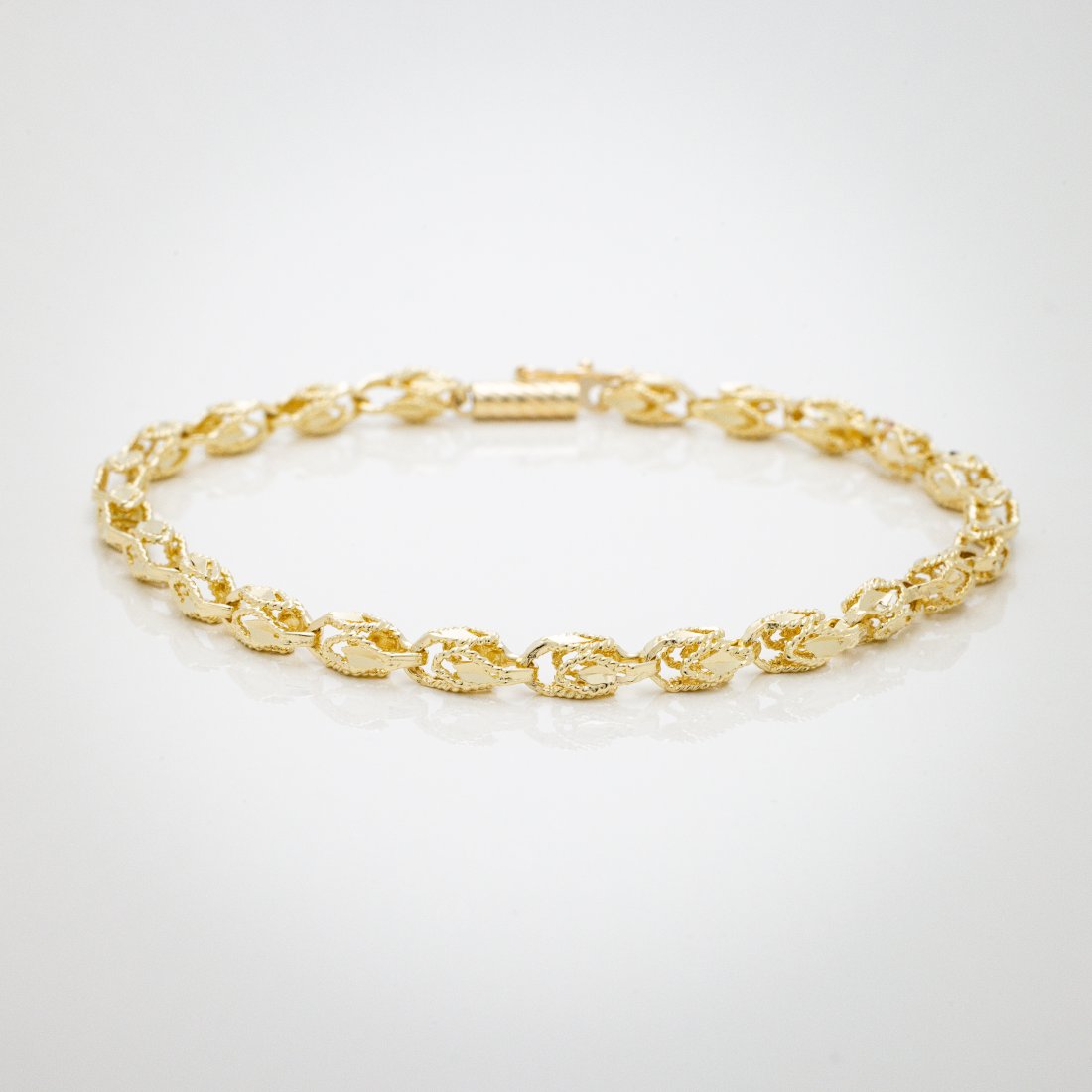 14k Yellow Gold 8 Inch 3.8mm Turkish Link Bracelet (1 of 5)