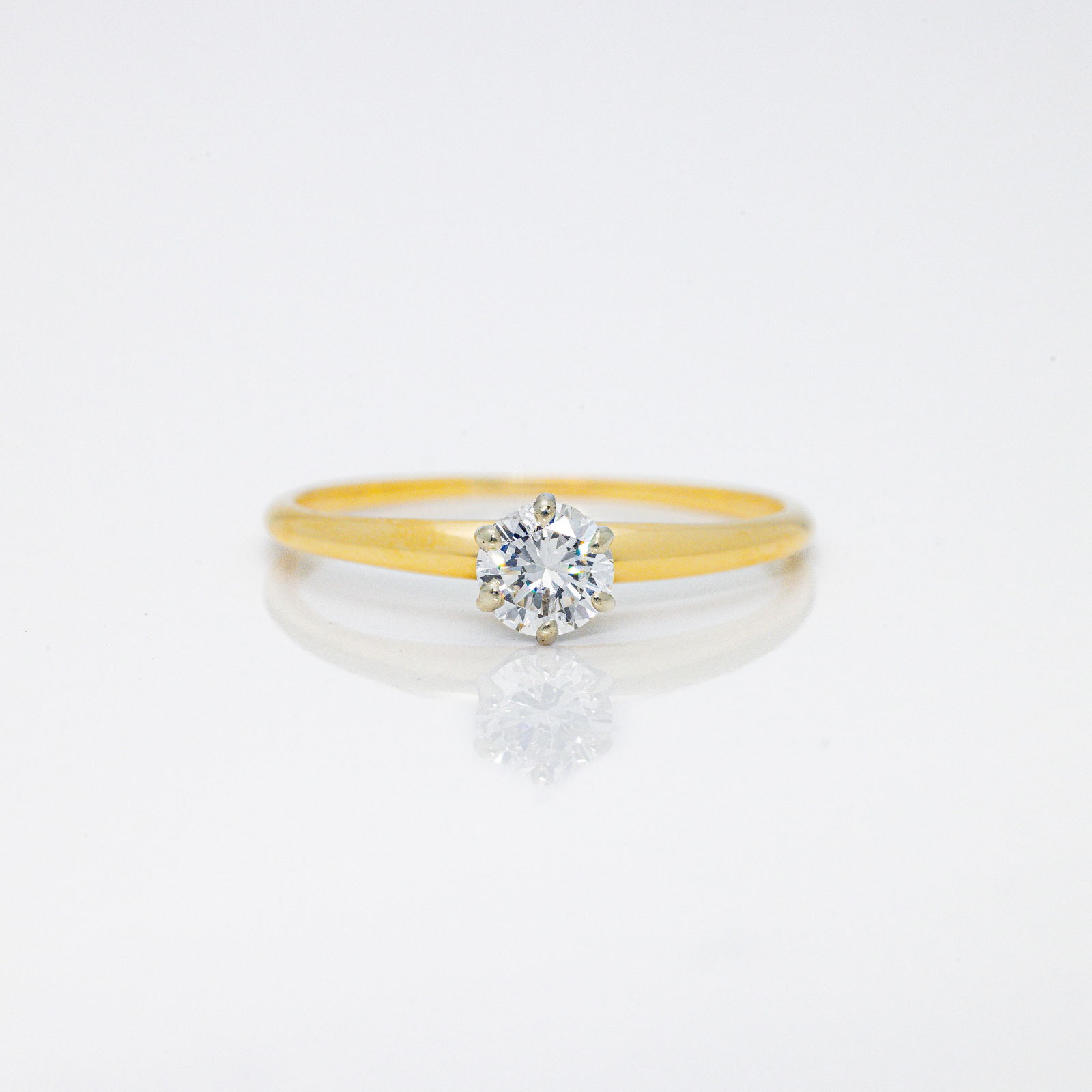 18kt Gold Platinum Solitaire Tiffany Engagement Ring (1 of 8)