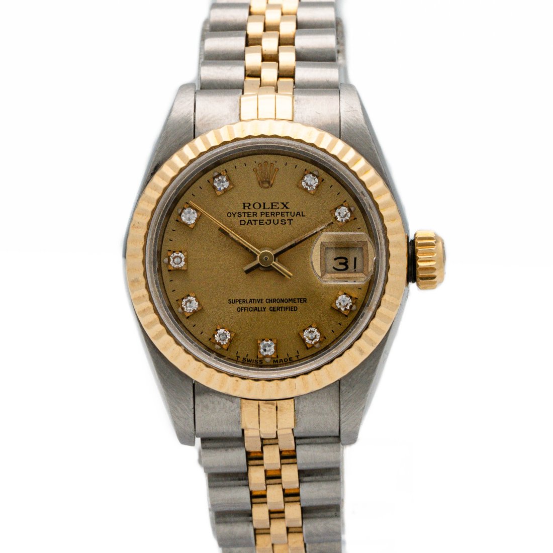 Rolex 69173 Datejust 18kt SS Factory Diamond Watch (1 of 6)