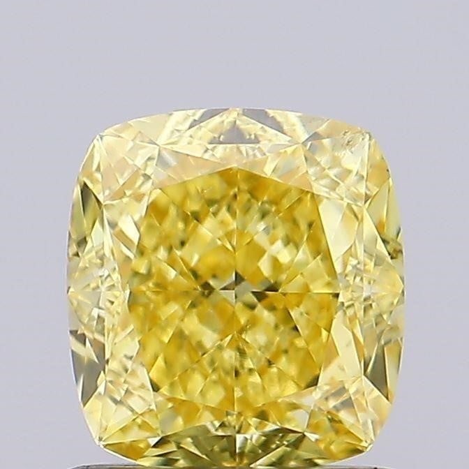 1.01 Ct. Cushion Cut Fancy Intense Yellow Diamond: Click or Tap For Video! An extremely fine 1.01ct cushion LAB GROWN diamond with SI1 Clarity and Fancy Intense Yellow colo