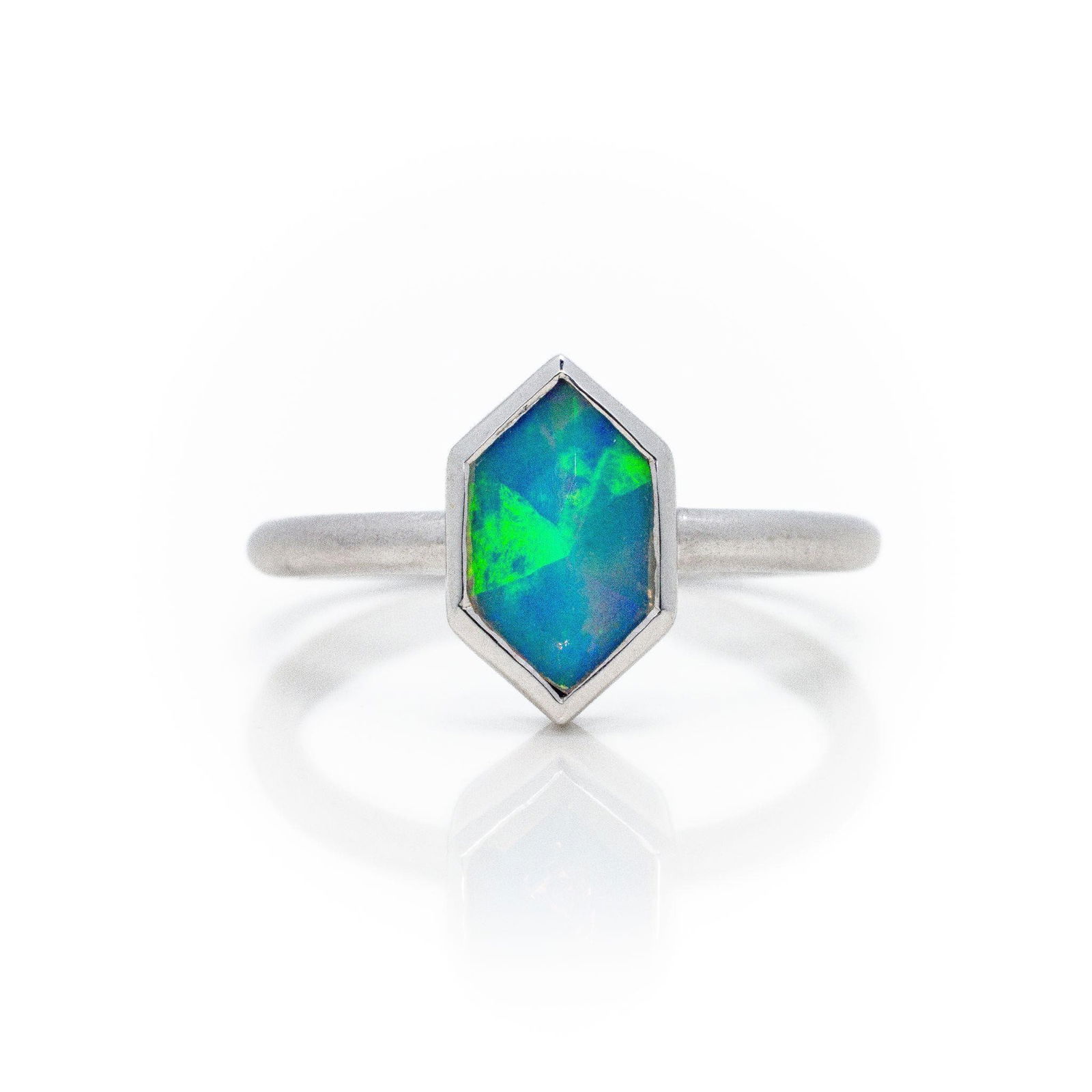 14kt Gold Custom Lozenge Cut Ethiopian Opal Ring (1 of 7)