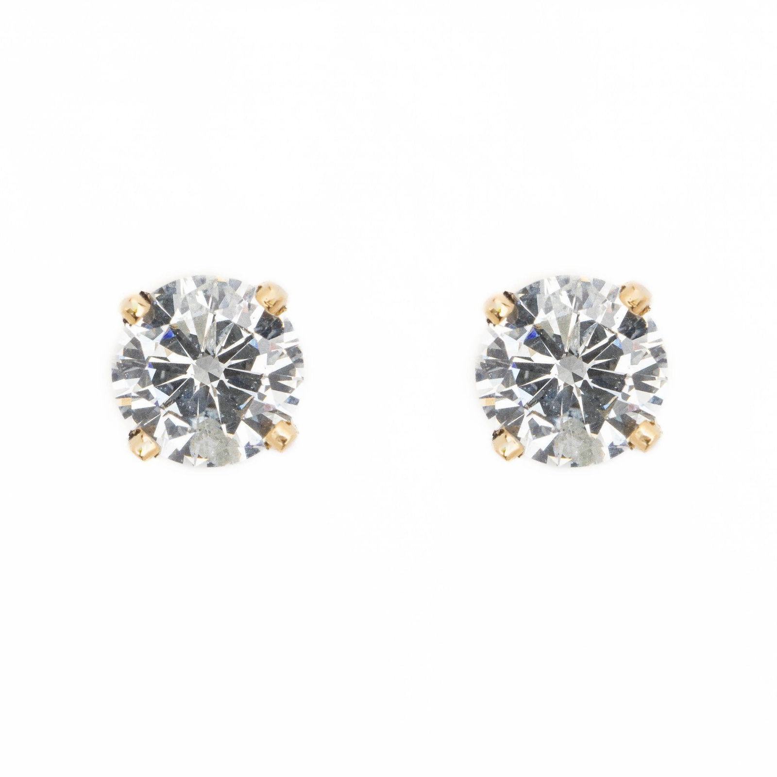 14kt Gold 1.00 ctw Round Diamond Stud Earrings (1 of 6)