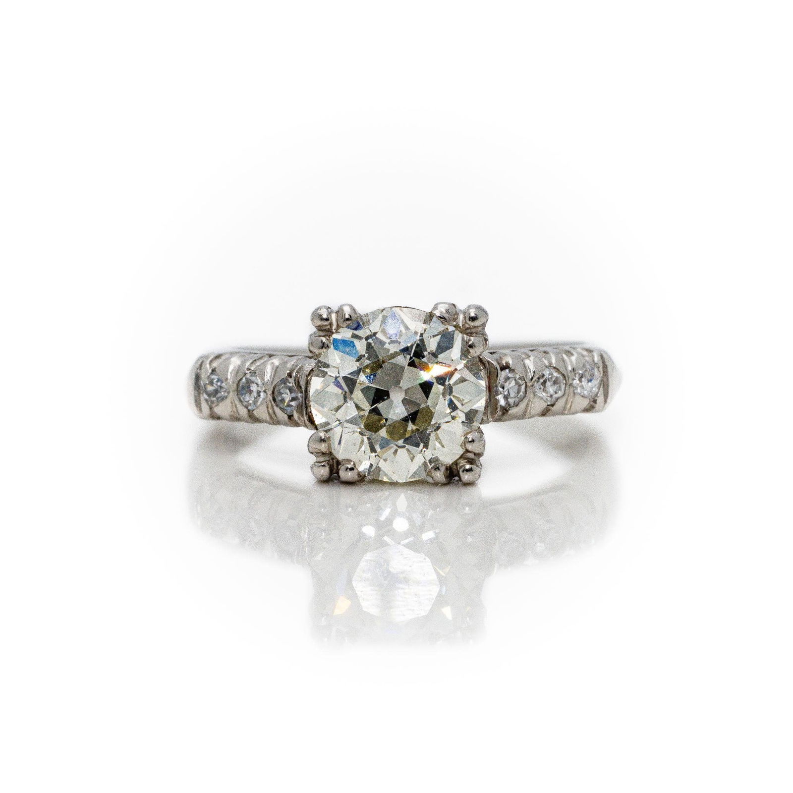 Art Deco GIA Diamond Platinum Engagement Ring (1 of 10)