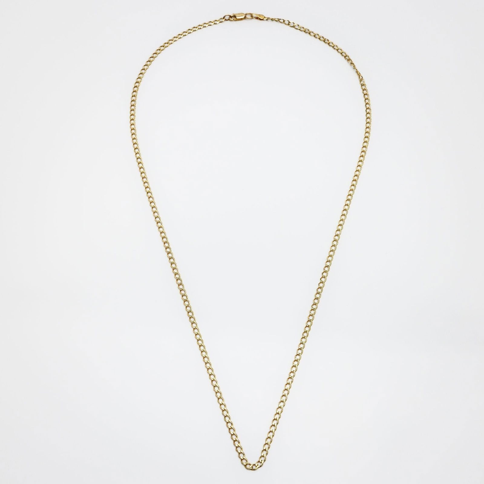 10kt Solid Yellow Gold Curb Links Chain Necklace (1 of 5)