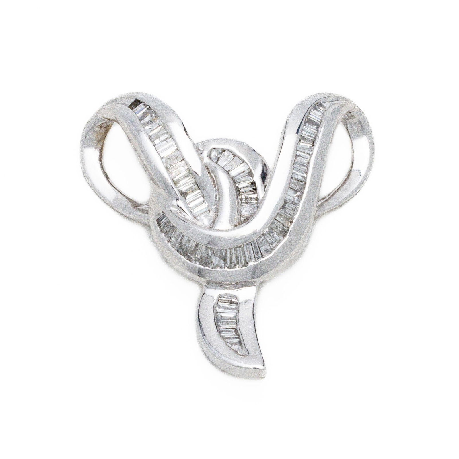 Vintage 14kt White Gold Diamond Slide Pendant (1 of 3)