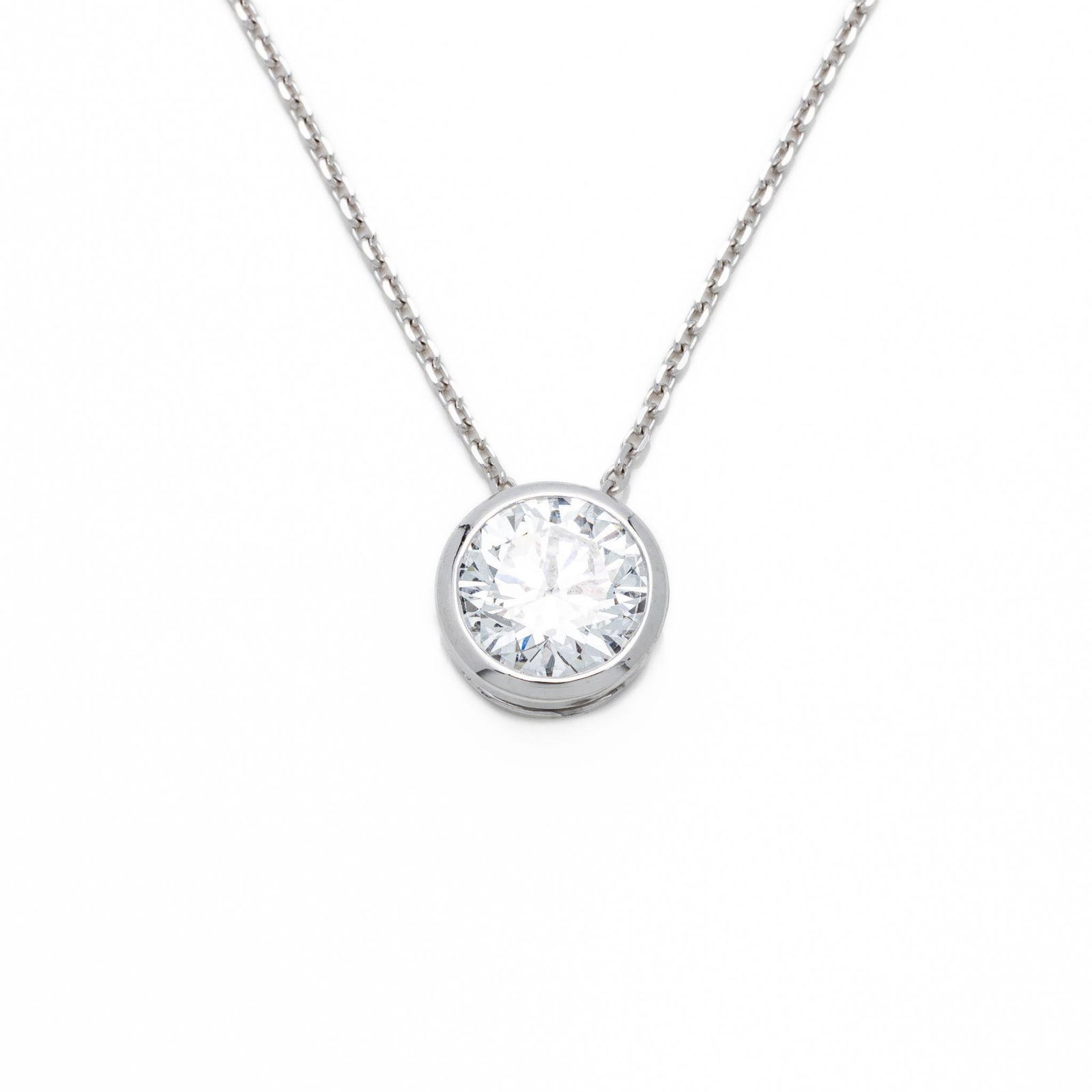 14kt Gold 1.53 ct Round Solitaire Diamond Necklace (1 of 7)