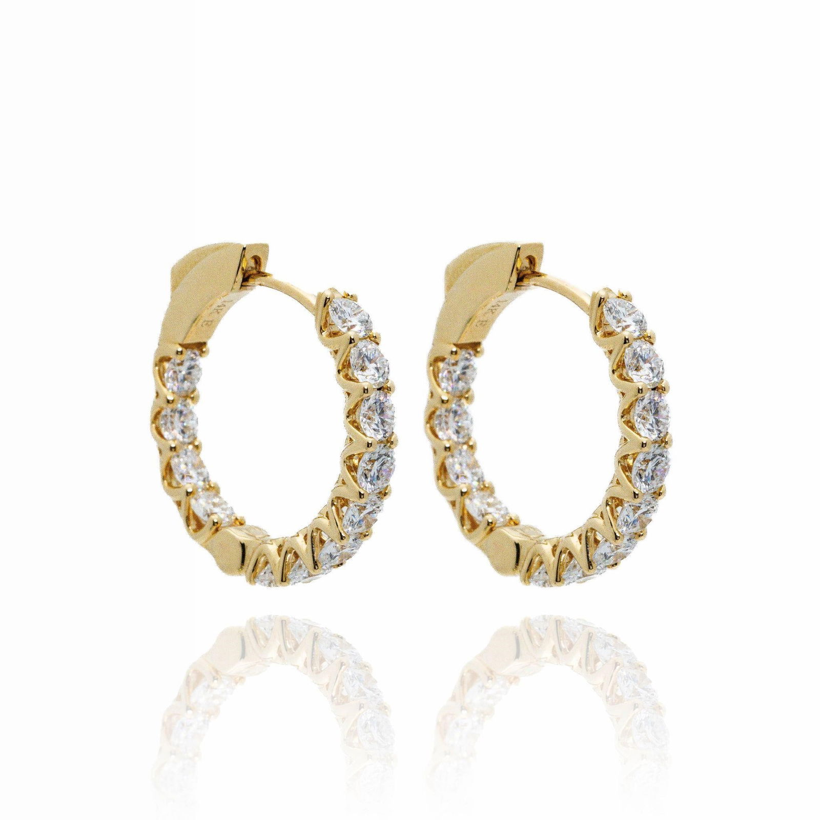 14kt Gold 2.4 ctw Diamond Inside Out Hoop Earrings (1 of 2)