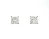 14kt Gold 6 CTW BIG Princess Diamond Stud Earrings