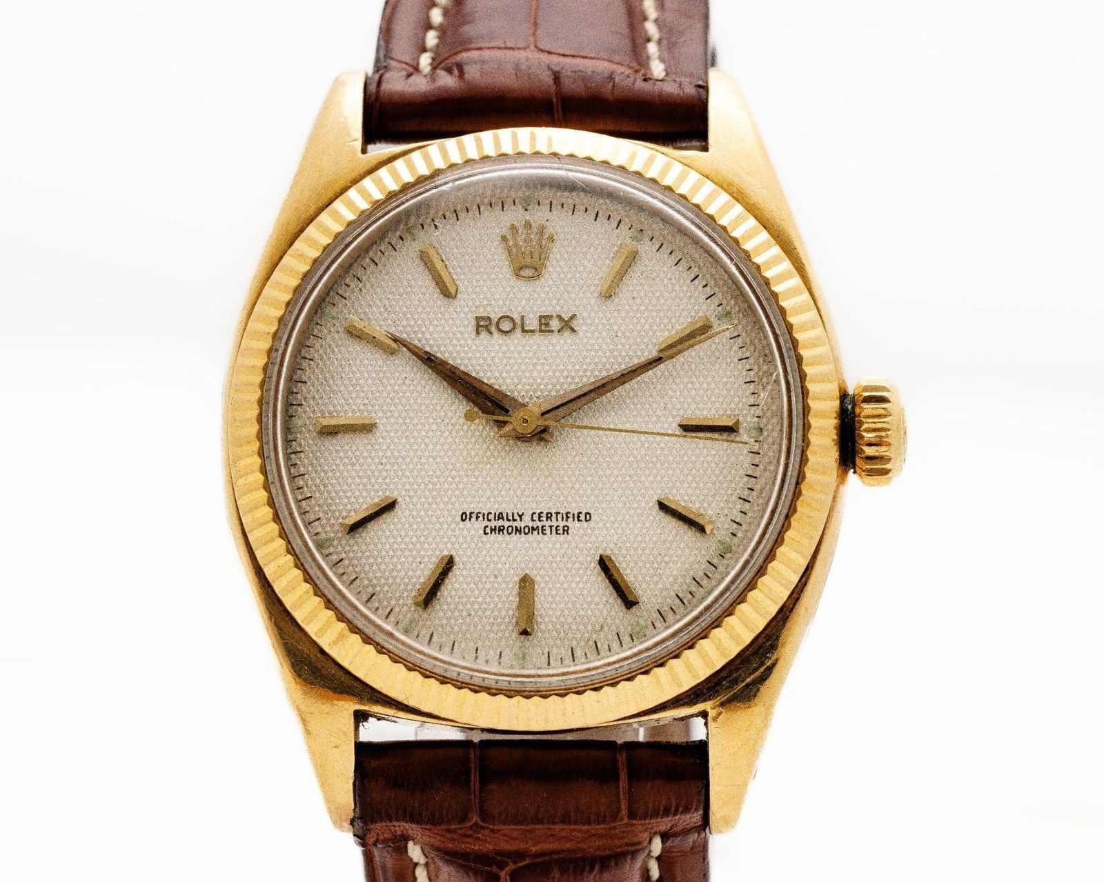 Vintage Rolex Oyster Perpetual 6502 18K Gold Watch (1 of 7)