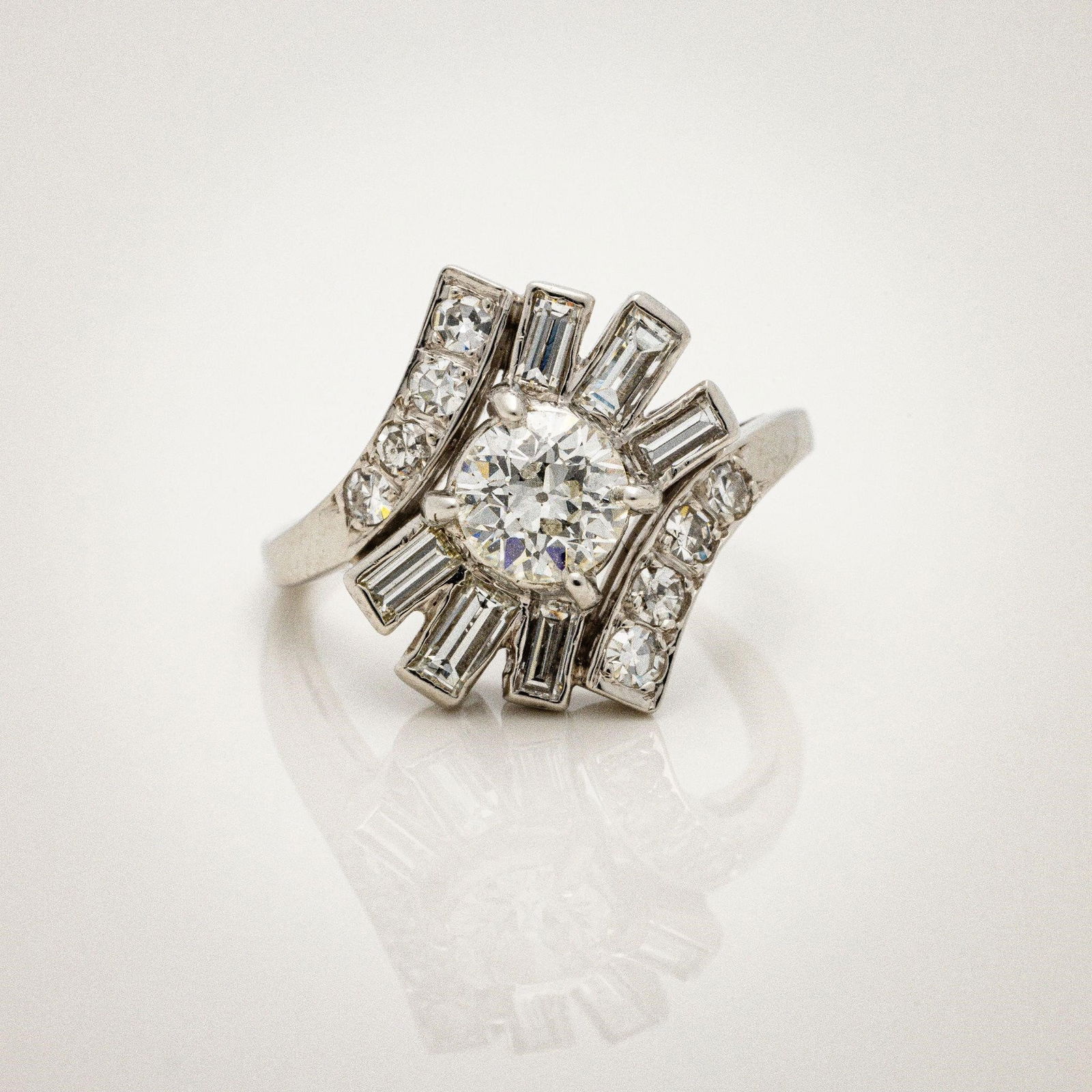 Antique Deco Platinum GIA Diamond Engagement Ring (1 of 10)