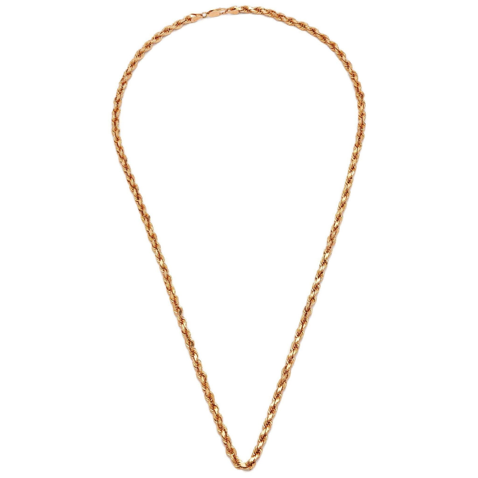 10kt Solid Rose Gold 3.4mm Italian 20" Rope Chain: ATTENTION- Hannosh's will gladly offer more videos and pictures of this lot by texting 586-482-4022. This is only available to pre-bidding session, not the live session so please ask us anytime in adv