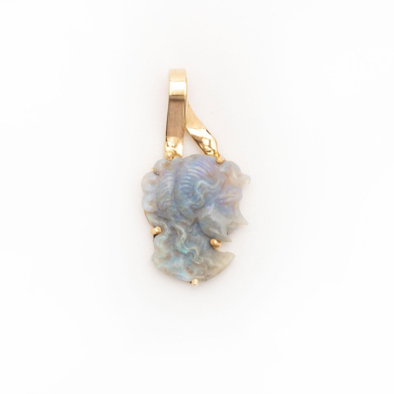 Vintage 14kt Gold Natural Opal Cameo Pendant (1 of 5)