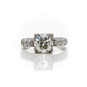 Art Deco Platinum GIA 1.77ct Diamond Ring