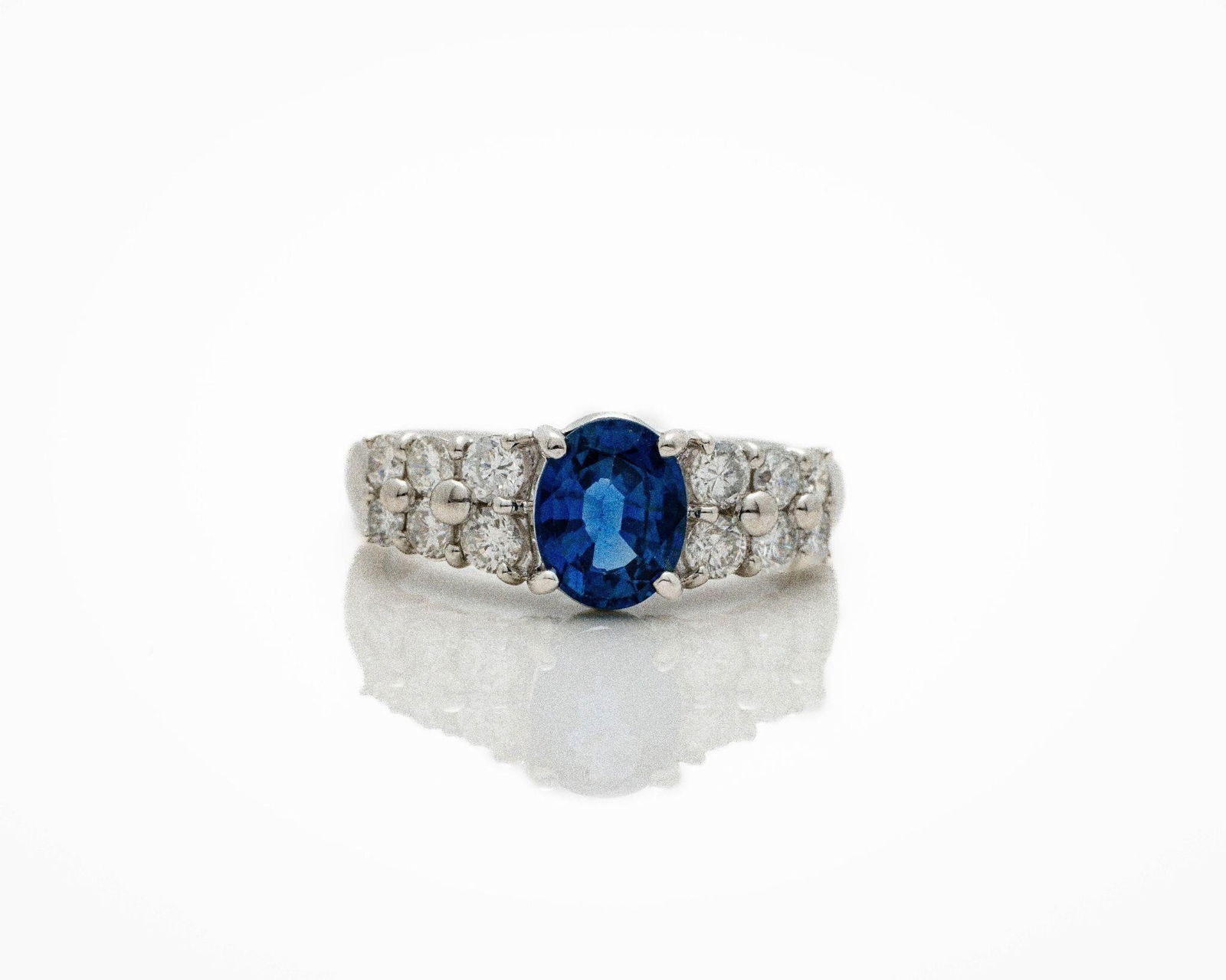 Vintage Platinum Natural Sapphire Diamond Ring (1 of 6)