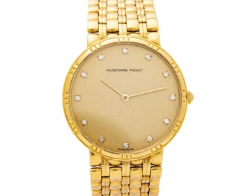 Audemars Piguet Diamond Dial 18kt Gold Watch