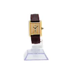 Cartier Tank Argent Tri Color Pinstripe Dial Watch