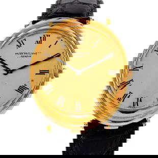 Patek Philippe 3594 Oval Golden Ellipse 18kt Watch: Patek Philippe Golden Ellipse Ref. 3594 - 18kt Yellow Gold - Caliber 28-255 - Rare Oval Case A very rare vintage Patek Philippe Golden Ellipse, Ref. 3594, distinguished by its uncommon oval-shaped cas