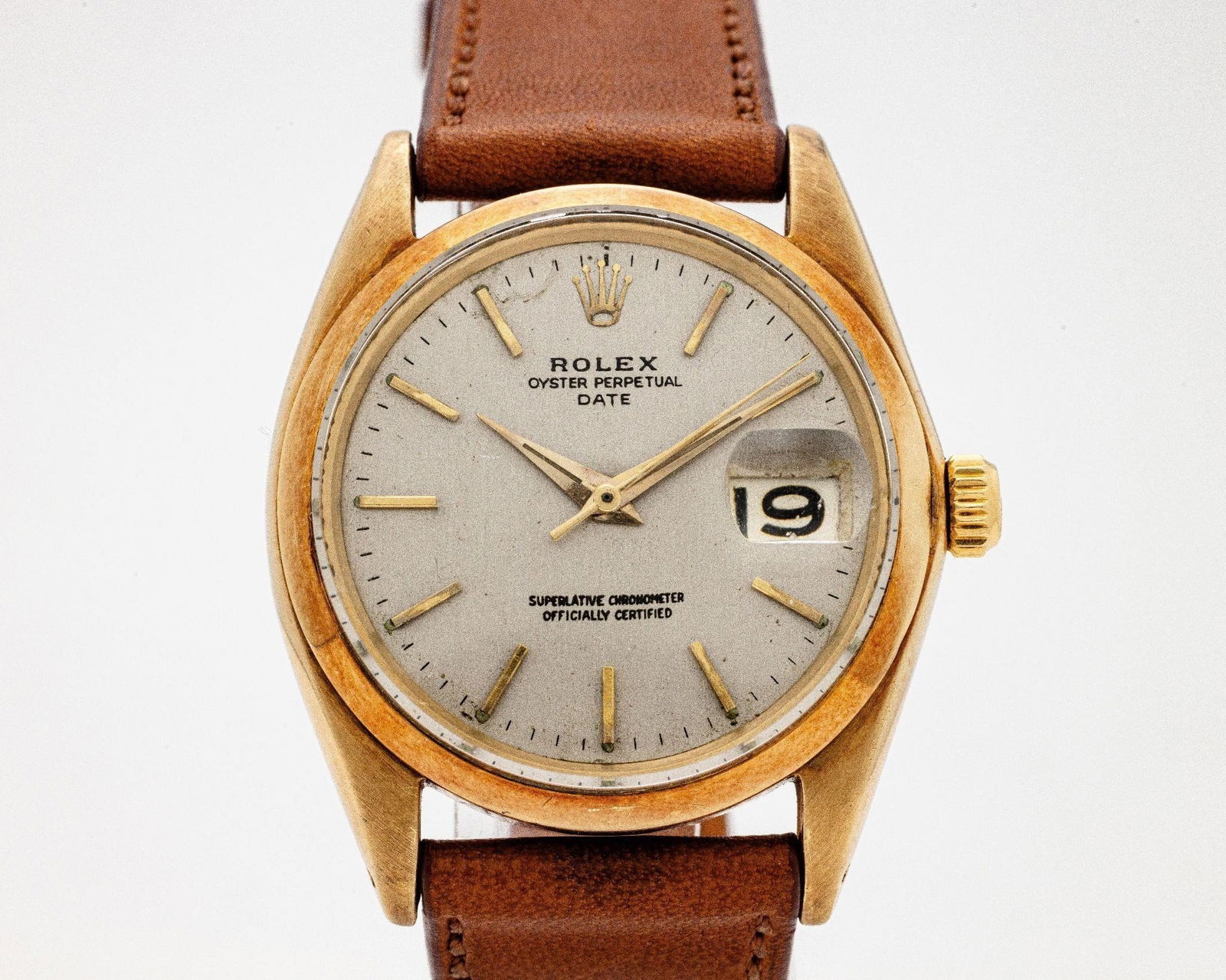 Men's Vintage Rolex Auto Date 1500 14KT Gold Watch (1 of 8)