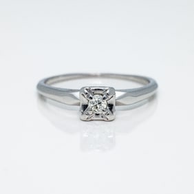 Antique 14k Gold Diamond Solitaire Engagement Ring