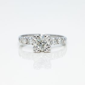 Antique Deco Platinum Old Cut Diamond Ring