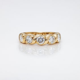 14kt Gold 5 Stone 1.25 ctw Diamond Wedding Band