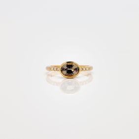 14kt Gold Natural Unheated Tanzanite Diamond Ring