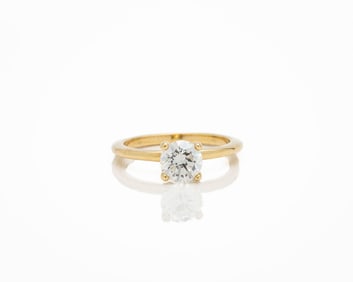 14kt Yellow Gold Round Solitiare Engagement Ring