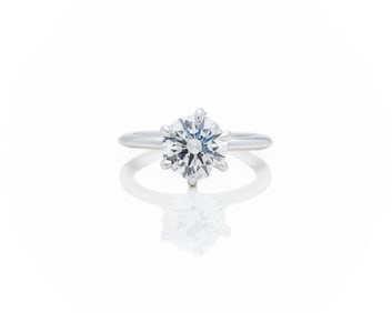 14kt White Gold Round Diamond Engagement Ring