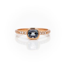 14kt Gold Natural Unheated Tanzanite Diamond Ring